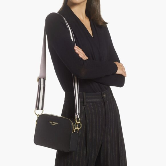 Ted Baker London Handbags - Ted Baker Amerrah Branded Strap Leather Crossbody Bag
